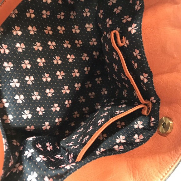 LUCKY BRAND Orange Soft Leather Large Tote Purse Double Handle Satchel H… - Picture 9 of 16